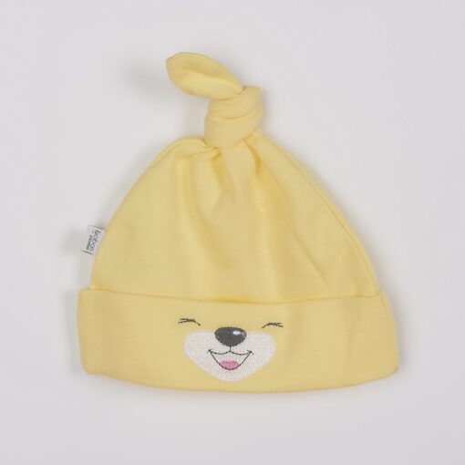 Bavlněná kojenecká čepička Bobas Fashion Lucky žlutá