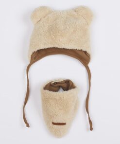 Zimní kojenecká čepička s šátkem na krk New Baby Teddy bear béžová