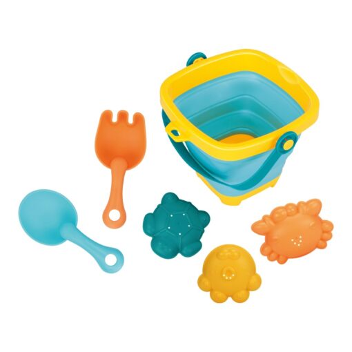 Skládací kyblík a hračky do písku Baby Mix – sada 5 ks