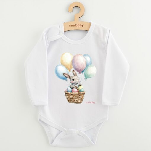 Dětské body s potiskem New Baby Králíček s balónky