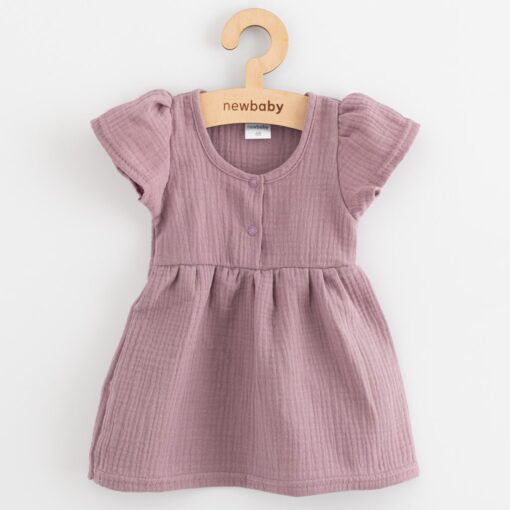 Kojenecké mušelínové šaty New Baby lavender