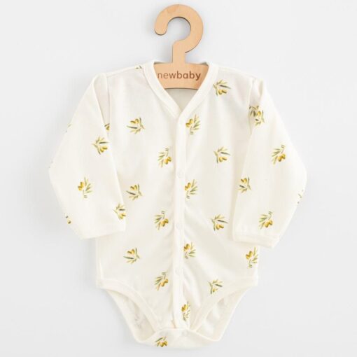 Kojenecké celorozepínací body s dlouhým rukávem z organické bavlny New Baby Olivy