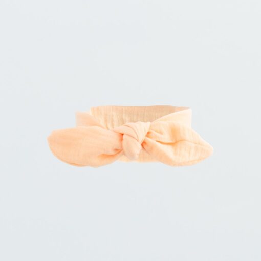 Kojenecká mušelínová čelenka New Baby Leny peach